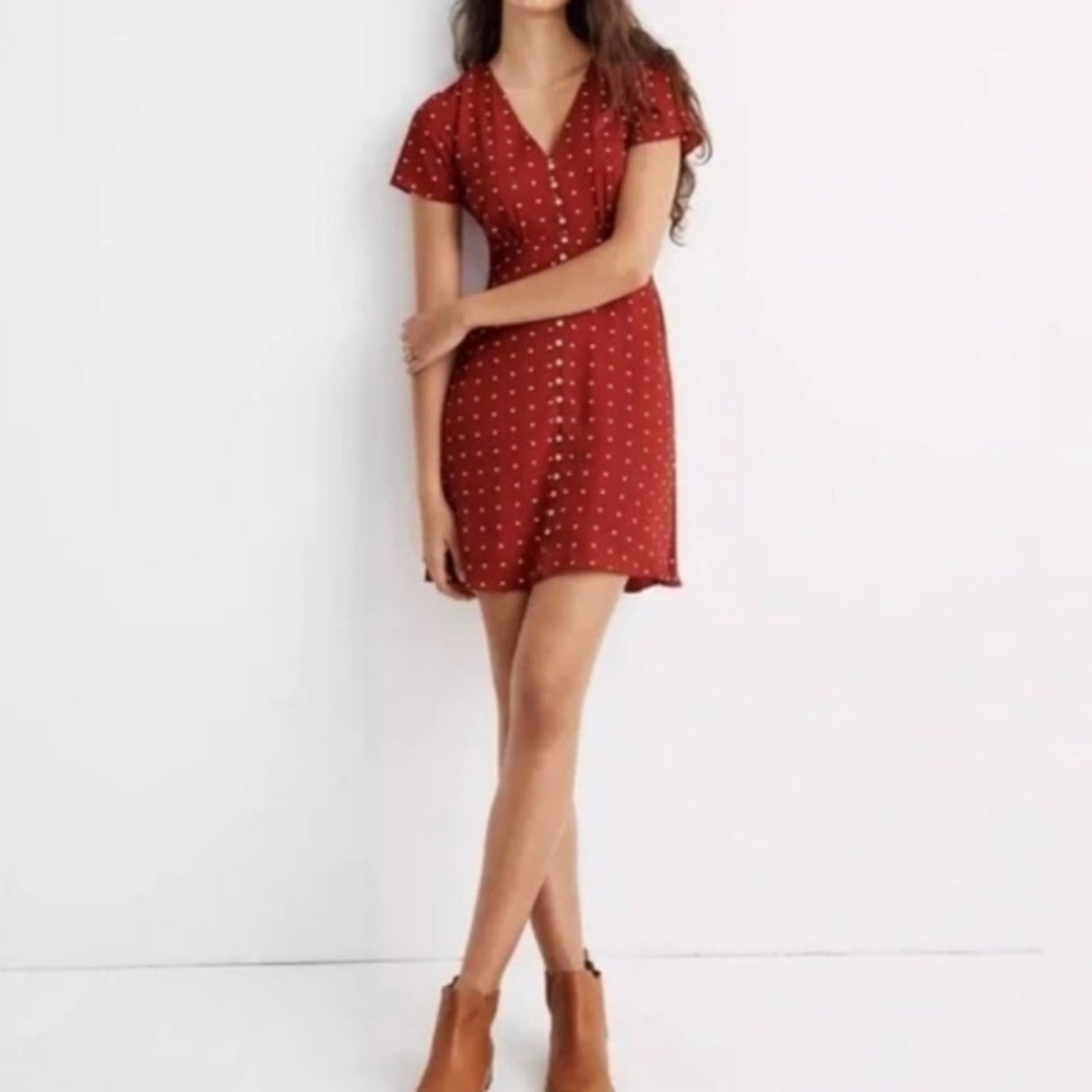 Madewell Red Polka Dot Mini Dress